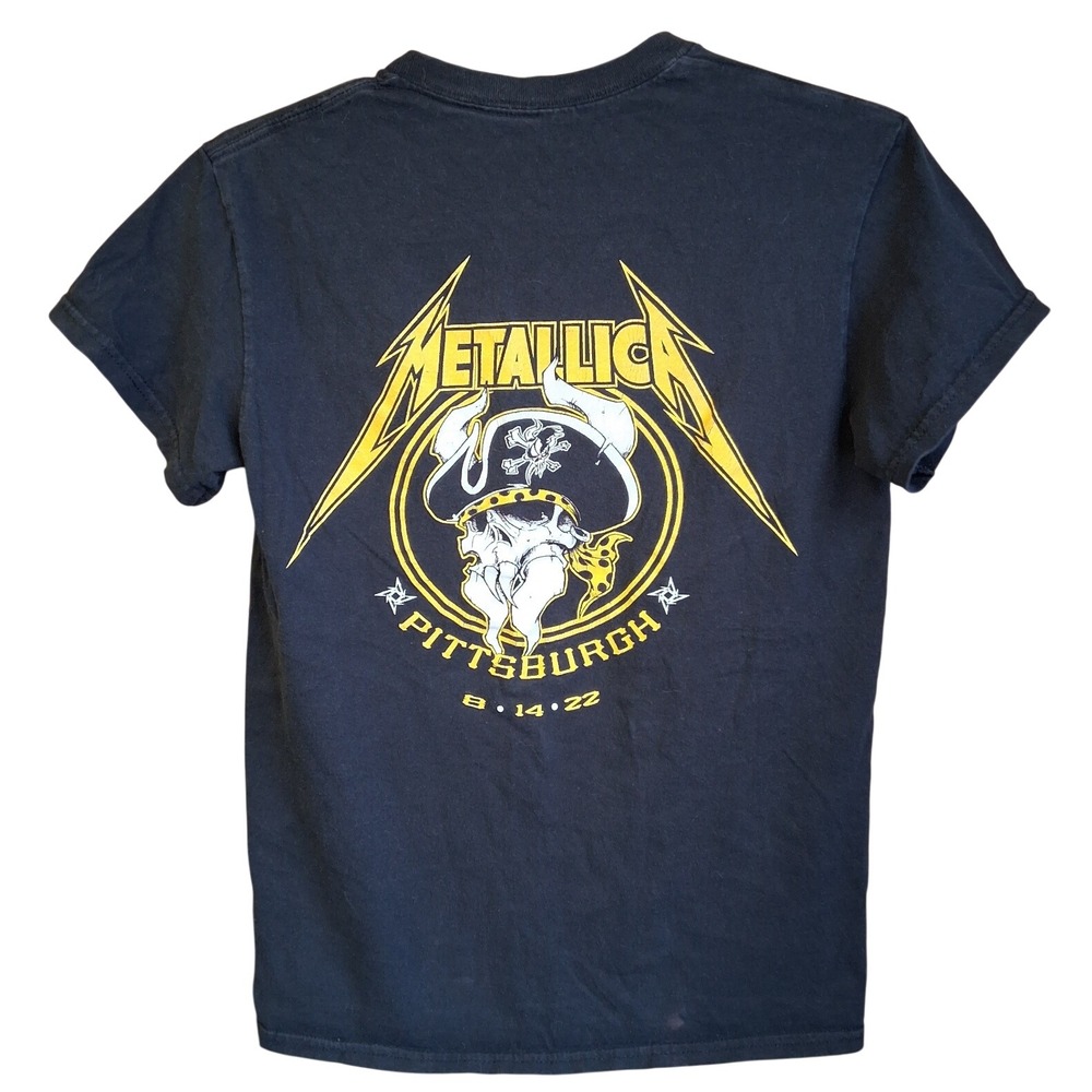 METALLICA 8 14 22 Tour Shirt - S- Metal Grunge Pittsburgh Pirates RARE Fader